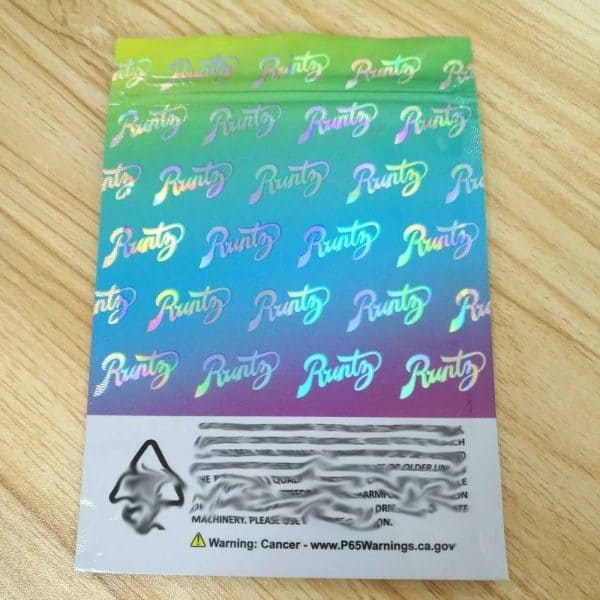 Runtz Brand Mylar Bag 35g 8th Holo Style Loud Mylar Bags