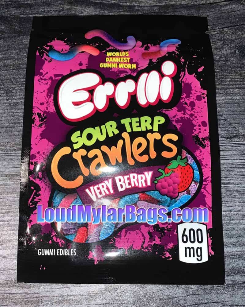 Errlli - Very Berry Crawler Worm 600mg Empty Mylar Bags
