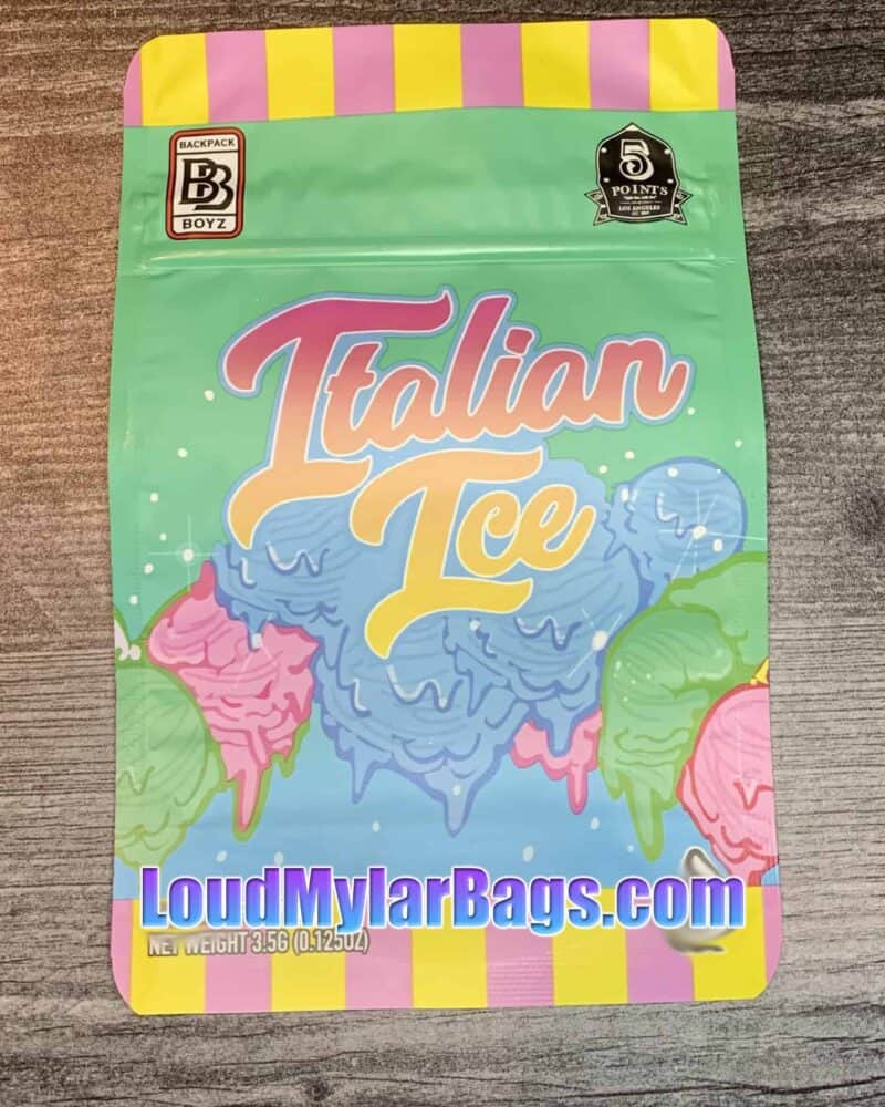 Italian Ice by Backpack Boyz 3.5g size mylar bags (Forbidden Fruit x Gelato #45)