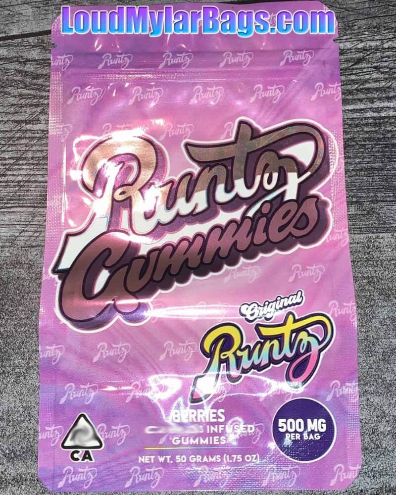 Original Runtz Gummies - Berries Flavor 500mg Empty Mylar Bags