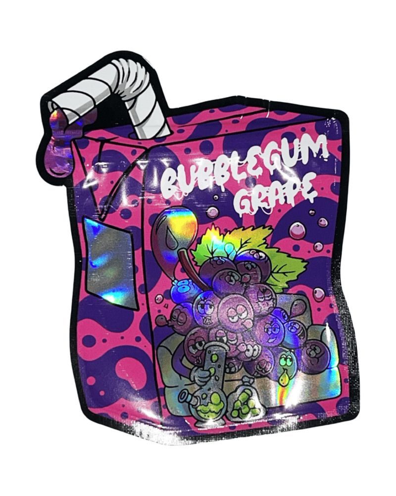 Bubblegum Grape 3.5g Diecut Mylar Bags