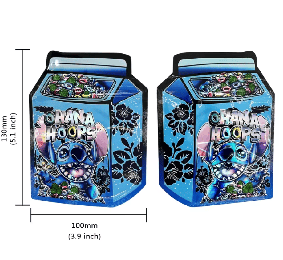 Ohana Hoops 3.5g Diecut Mylar Bags